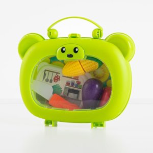 Set de tăiere verde pentru copii într-o valiză - Jucării