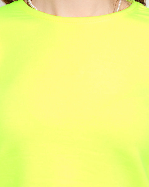 Set de transpirație sport din bumbac, galben neon, pentru femei - Îmbrăcăminte