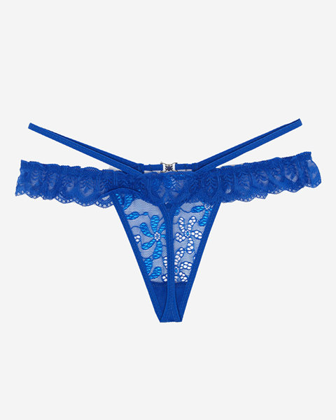 Tanga dama din dantela cobalt - Lenjerie intimă