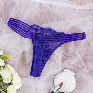 Tanga violet pentru femei cu insertie din dantela - Lenjerie intima