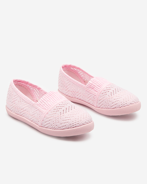Tenisi slip on roz deschis pentru copii. Pantofi