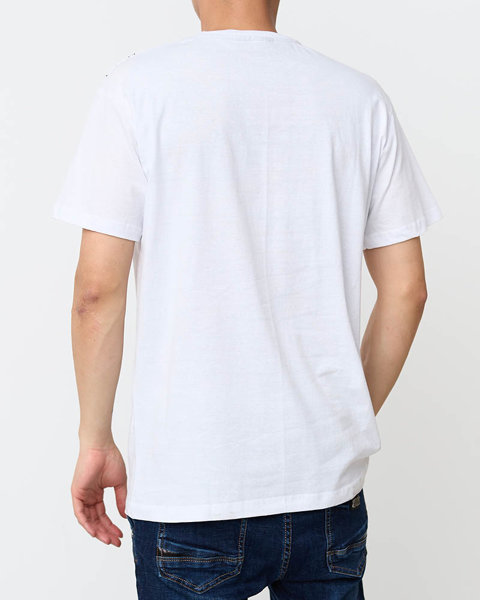Tricou alb pentru bărbați cu imprimeu - Îmbrăcăminte