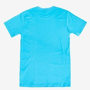 Tricou bărbătesc din bumbac imprimat albastru - Îmbrăcăminte