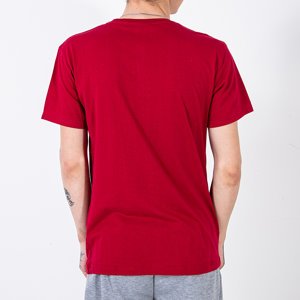 Tricou bărbătesc din bumbac imprimat roșu - Îmbrăcăminte
