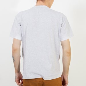 Tricou bărbătesc imprimat din bumbac gri - Îmbrăcăminte