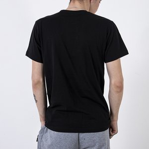 Tricou bărbătesc negru din bumbac cu imprimeu - Îmbrăcăminte