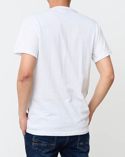 Tricou cu imprimeu alb pentru bărbați - Îmbrăcăminte