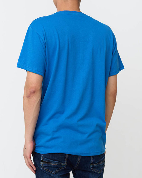 Tricou cu imprimeu albastru pentru bărbați - Îmbrăcăminte