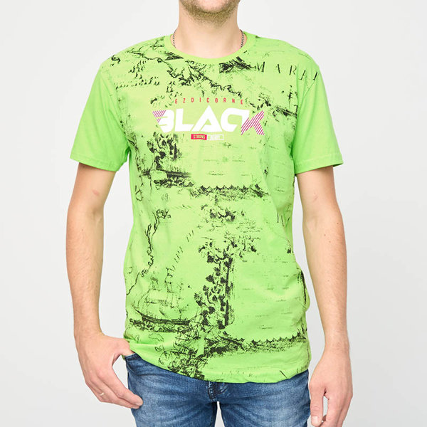 Tricou cu imprimeu barbatesc verde - Imbracaminte