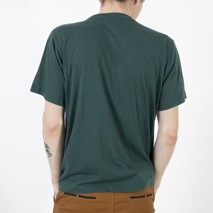 Tricou de bumbac verde închis pentru bărbați - Îmbrăcăminte