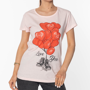 Tricou de damă „Pink Printed BALLOON - Îmbrăcăminte