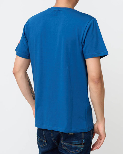 Tricou pentru bărbați cu imprimeu albastru - Îmbrăcăminte