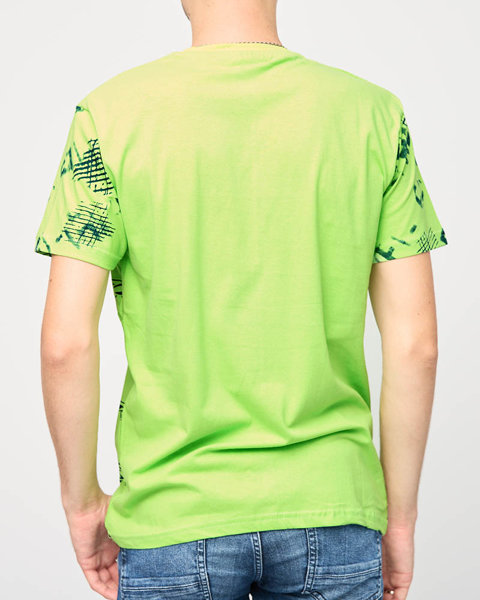 Tricou verde pentru bărbați cu cuvintele ENJOY- Îmbrăcăminte