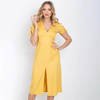 Żółta sukienka midi z guziczkami - Odzież