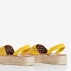 Żółte ażurowe sandały na platformie Tieva - Obuwie