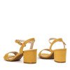 Żółte sandały na niskim słupku Julietta - Obuwie