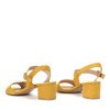 Żółte sandały na niskim słupku Nio - Obuwie