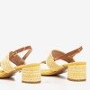 Żółte sandały na niskim słupku Riota - Obuwie